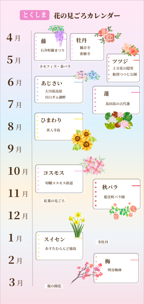 徳島花の見頃カレンダー